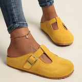 Calypso | Women's Buckle T-Bar Closed Toe Clogs