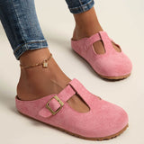 Calypso | Women's Buckle T-Bar Closed Toe Clogs