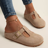 Calypso | Women's Buckle T-Bar Closed Toe Clogs