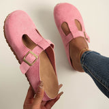 Calypso | Women's Buckle T-Bar Closed Toe Clogs