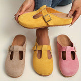 Calypso | Women's Buckle T-Bar Closed Toe Clogs