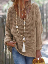 Camilla | Women's V Neck Long Sleeve Knit Sweater