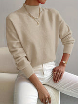 Camille | Women's Mock Neck Long Sleeve Sweater