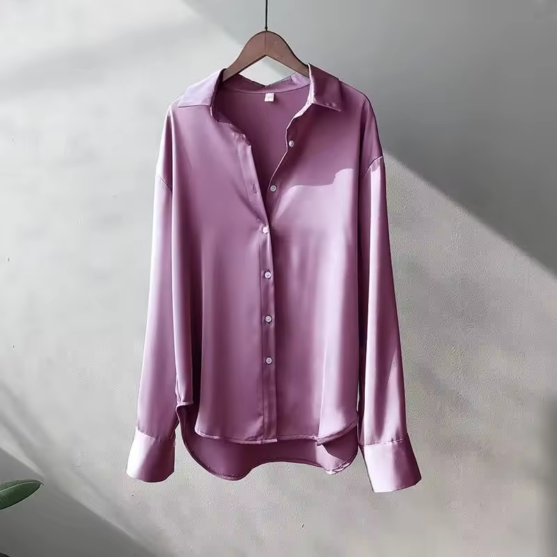 Carine | Women's Long Sleeve Collared Button Down Blouse