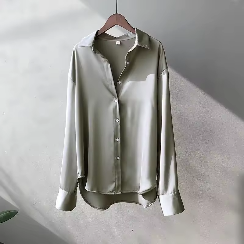 Carine | Women's Long Sleeve Collared Button Down Blouse