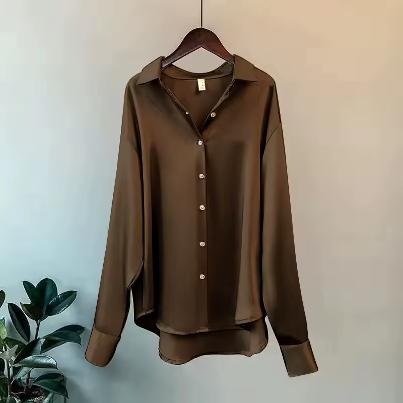 Carine | Women's Long Sleeve Collared Button Down Blouse