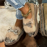 Cassandra | Women's Crystal Bow Loafers