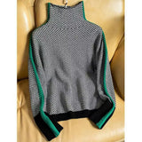 Cassia | Women's Herringbone Turtleneck Sweater