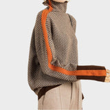 Cassia | Women's Herringbone Turtleneck Sweater