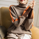 Cassia | Women's Herringbone Turtleneck Sweater