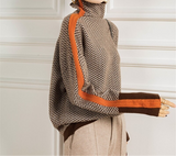 Cassia | Women's Herringbone Turtleneck Sweater