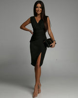 Cassia | Women's V-Neck Sleeveless Fitted Dress