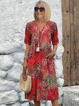 Celeste | Women's Vibrant Floral Print Midi Dress