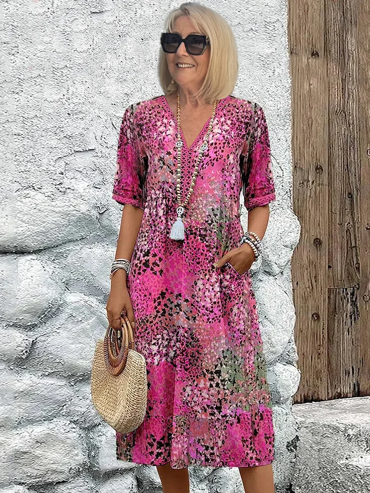Celeste | Women's Vibrant Floral Print Midi Dress