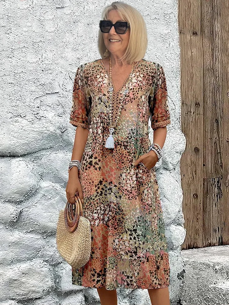 Celeste | Women's Vibrant Floral Print Midi Dress