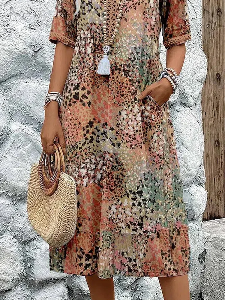 Celeste | Women's Vibrant Floral Print Midi Dress