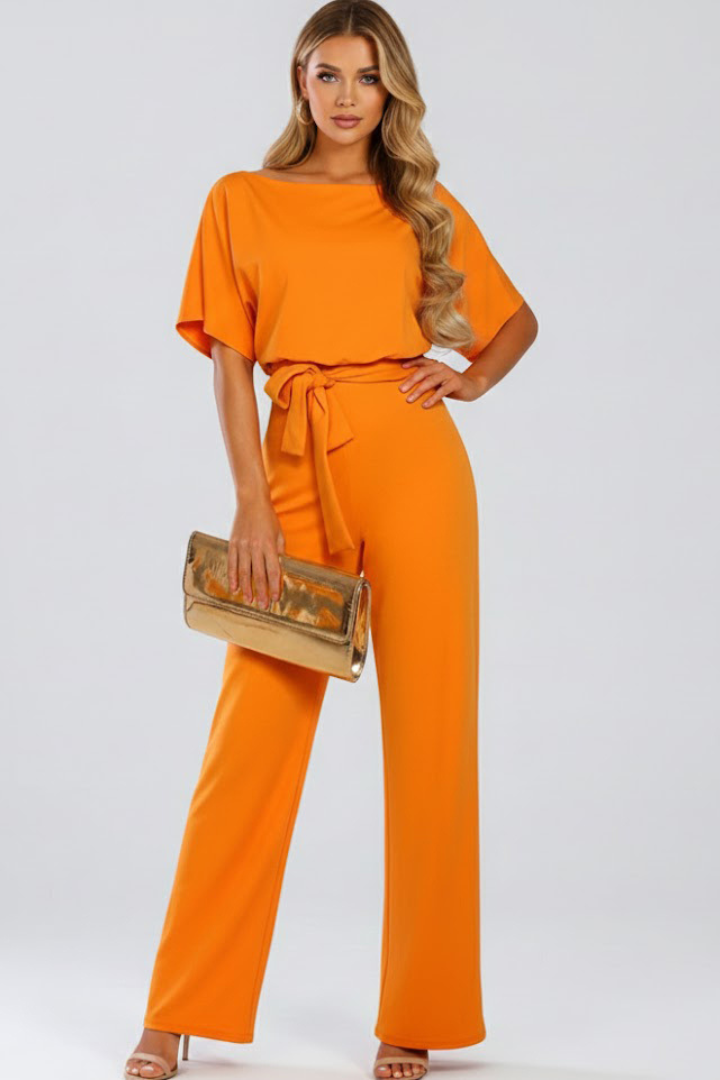 Celina | Women's Wide Leg Belted Jumpsuit
