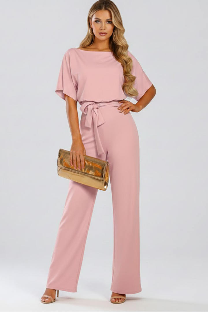 Celina | Women's Wide Leg Belted Jumpsuit