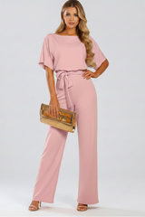 Celina | Women's Wide Leg Belted Jumpsuit