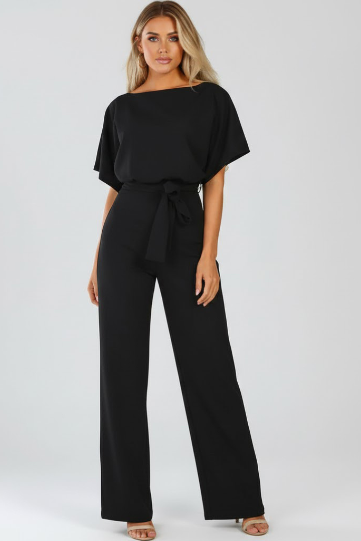 Celina | Women's Wide Leg Belted Jumpsuit