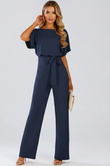 Celina | Women's Wide Leg Belted Jumpsuit