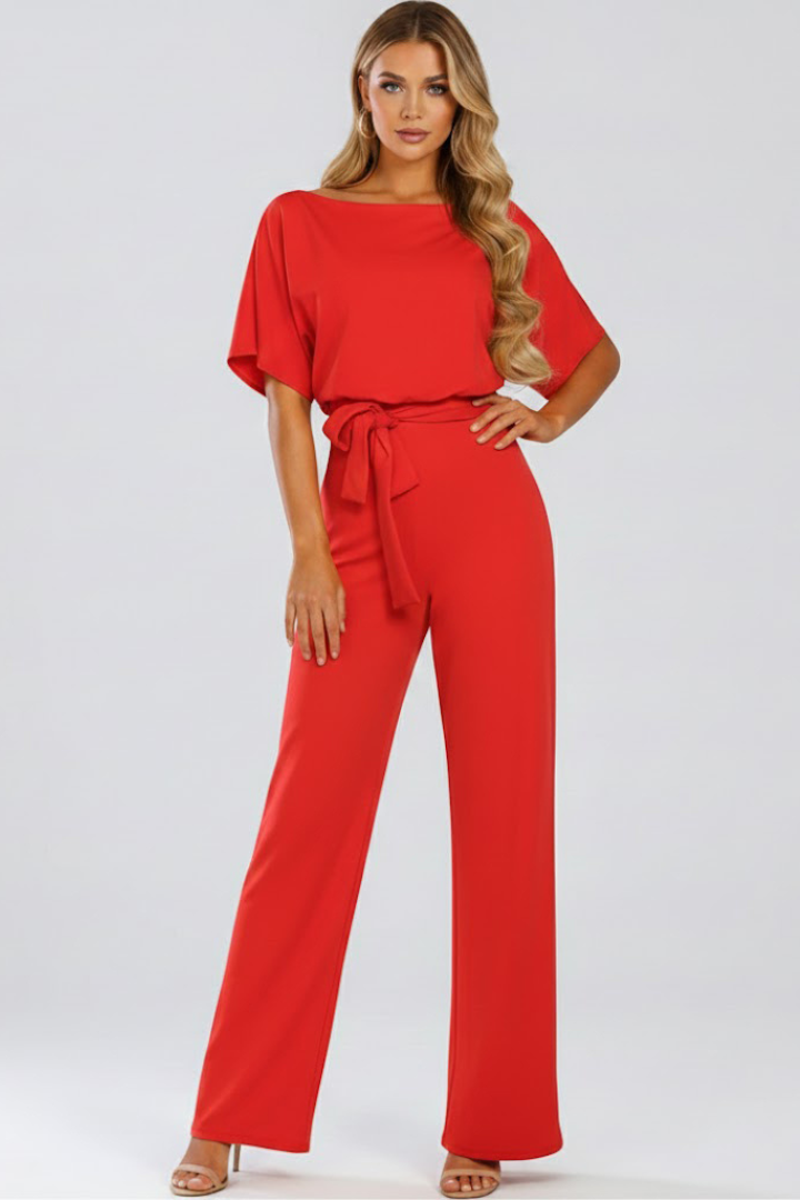 Celina | Women's Wide Leg Belted Jumpsuit