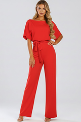 Celina | Women's Wide Leg Belted Jumpsuit