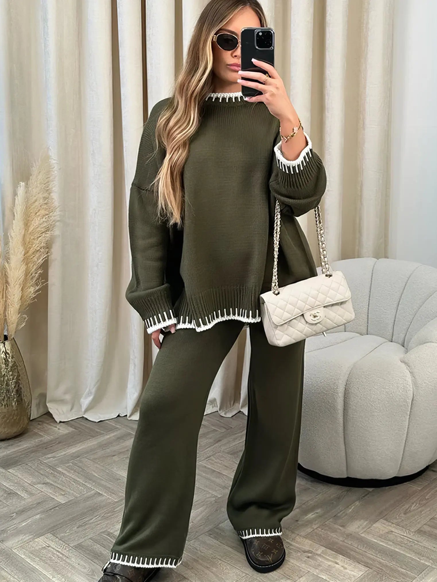 Celine | Women's Oversized Sweater Wide Leg Lounge Set