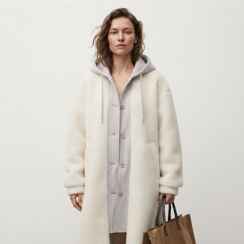 Women’s Hooded Teddy Overcoat