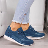 Sparkle | Women's Zip Lace-Up Trainers Rhinestone Detail