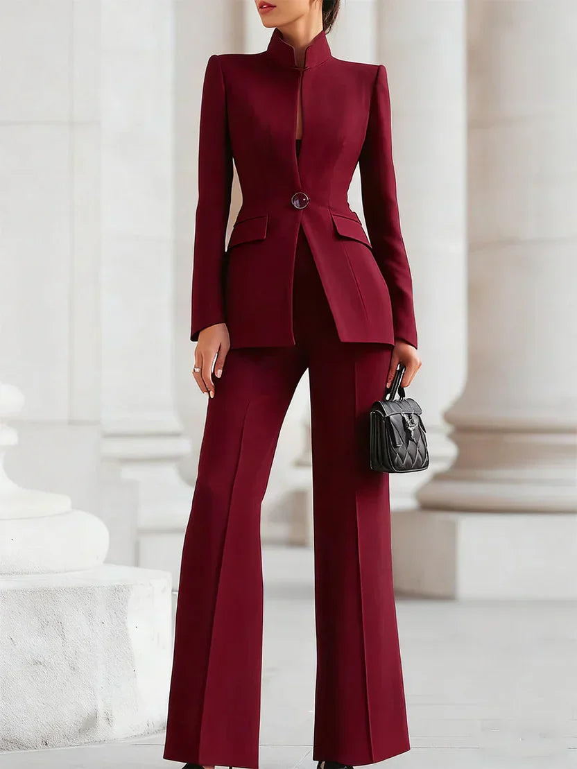 Clementine | Women's Longline Blazer Flare Trousers Set
