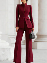Clementine | Women's Longline Blazer Flare Trousers Set