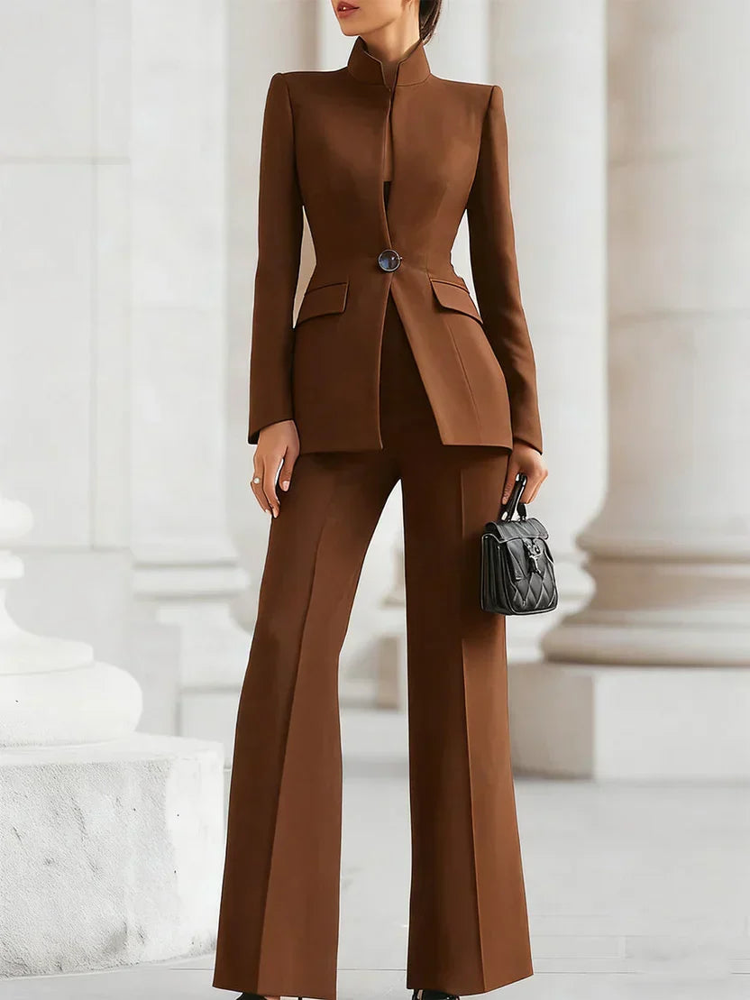 Clementine | Women's Longline Blazer Flare Trousers Set