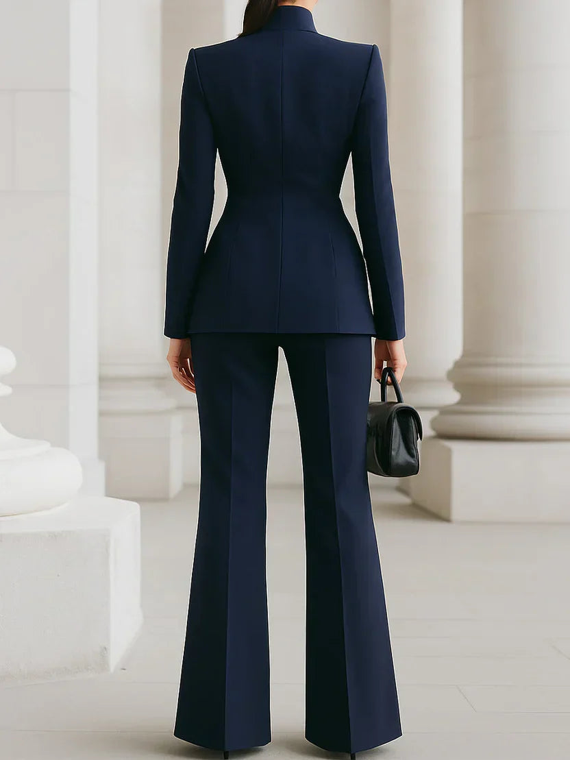 Clementine | Women's Longline Blazer Flare Trousers Set
