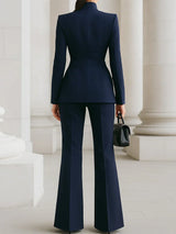 Clementine | Women's Longline Blazer Flare Trousers Set
