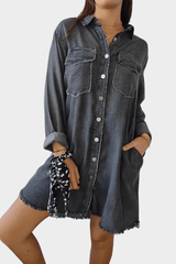 Cordelia | Women's Button Front Mini Shirt Dress