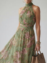 Cordova | Women's Floral Halter Neck Midi Dress