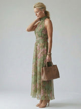 Cordova | Women's Floral Halter Neck Midi Dress