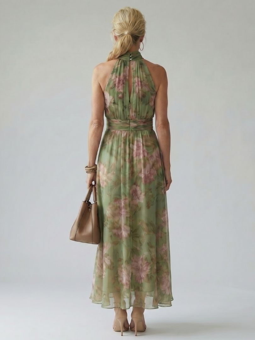Cordova | Women's Floral Halter Neck Midi Dress