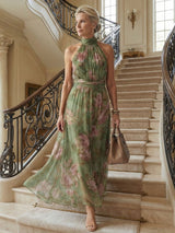 Cordova | Women's Floral Halter Neck Midi Dress