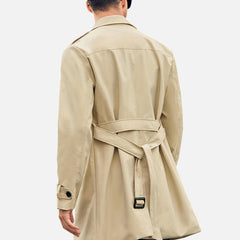 Men’s Double-Breasted Back-Belt Trench Coat