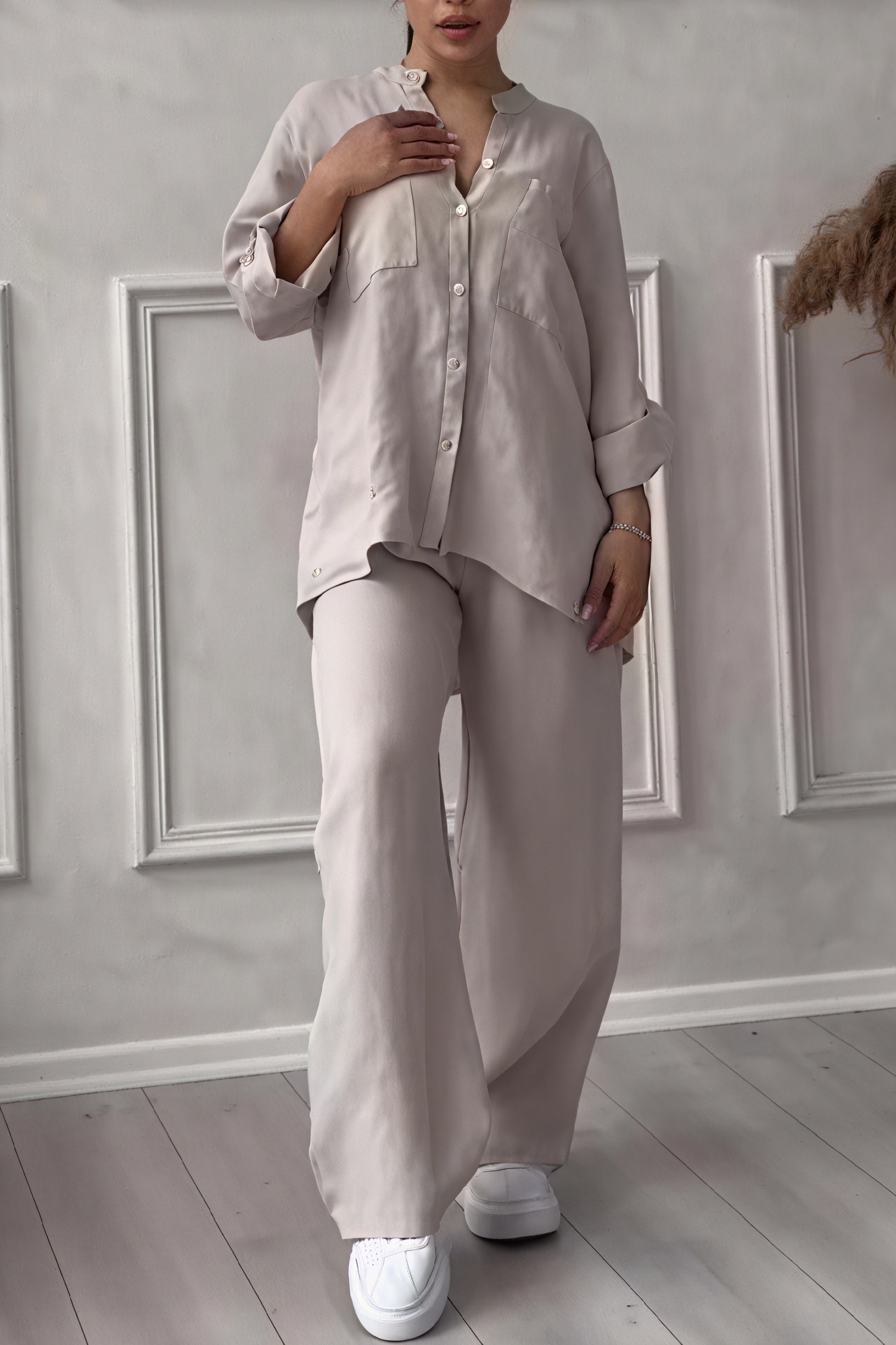 Dahlia | Women's Button Up Wide Leg Two Piece Set
