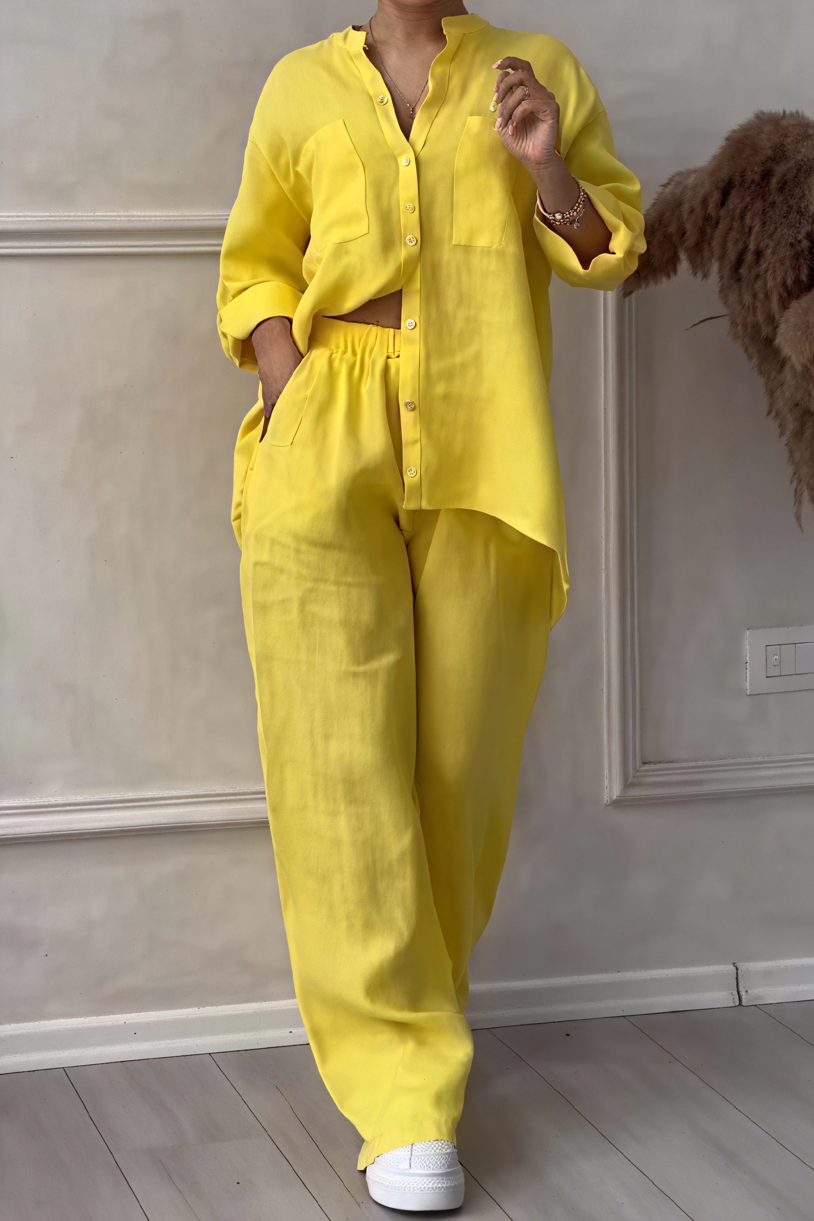 Dahlia | Women's Button Up Wide Leg Two Piece Set