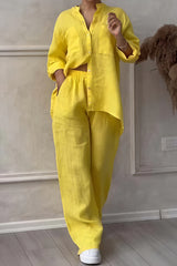 Dahlia | Women's Button Up Wide Leg Two Piece Set