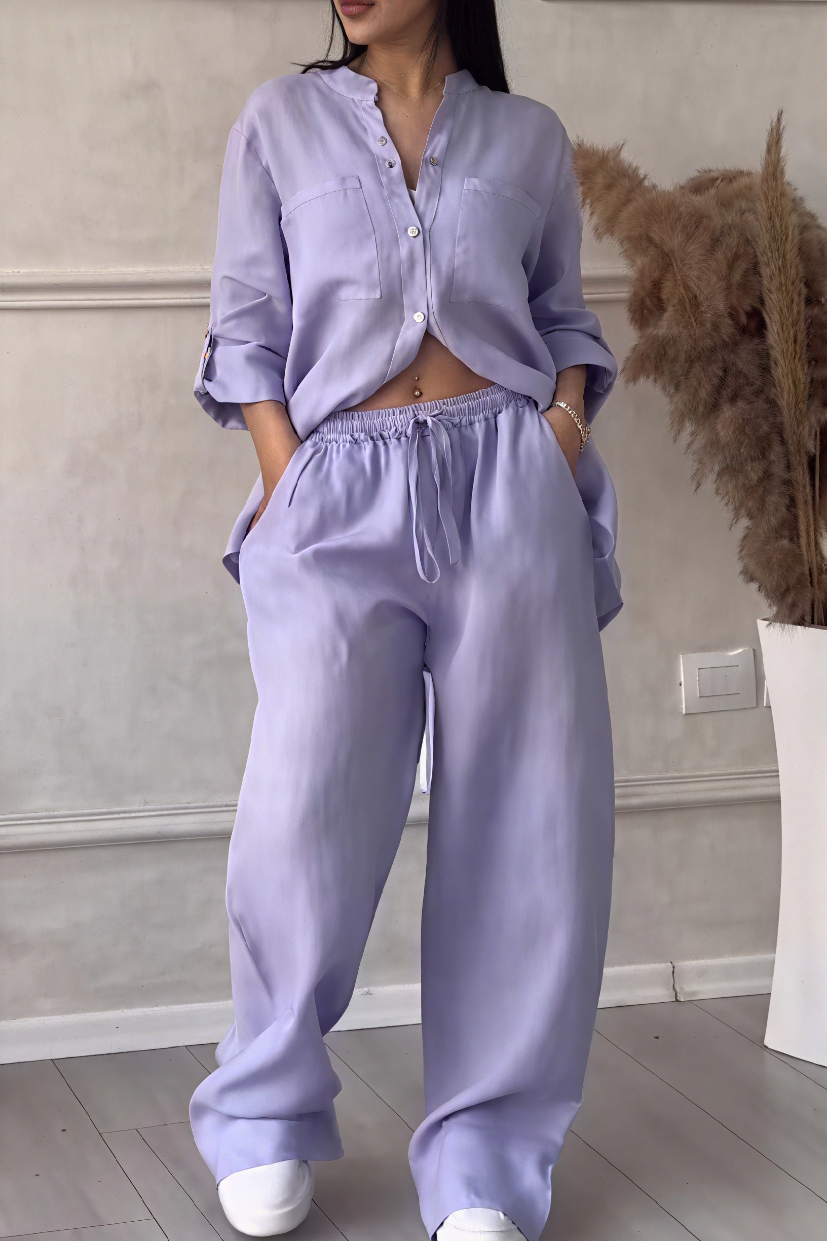 Dahlia | Women's Button Up Wide Leg Two Piece Set