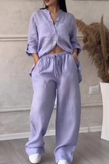 Dahlia | Women's Button Up Wide Leg Two Piece Set