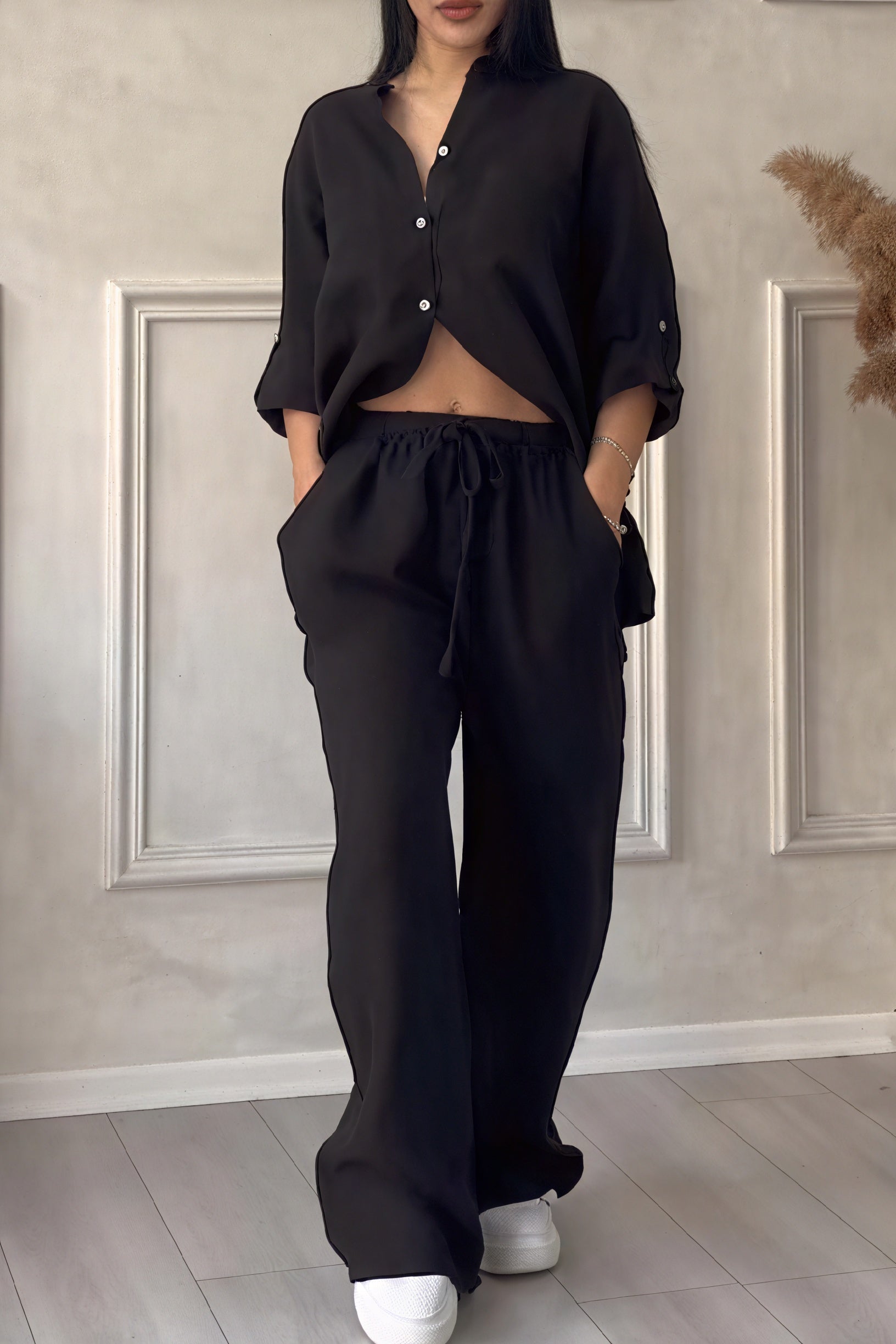 Dahlia | Women's Button Up Wide Leg Two Piece Set