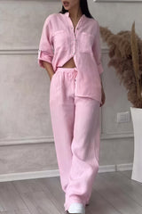 Dahlia | Women's Button Up Wide Leg Two Piece Set