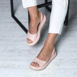 Darla | Women's Peep Toe Flat Slingback Sandals