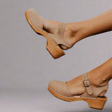 Delvara | Women's Platform Clog Ankle Strap Closed Toe Shoe